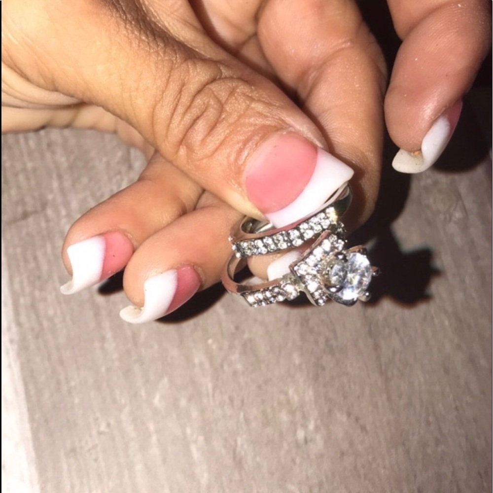 White gold plated wedding band